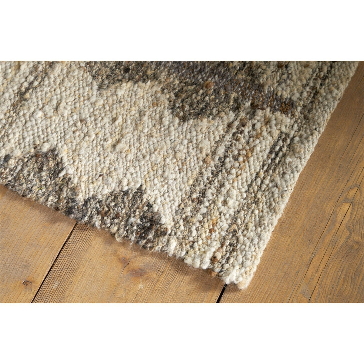 Japandi 150 x 240cm Handspun Wool Rug - Cream & Clay