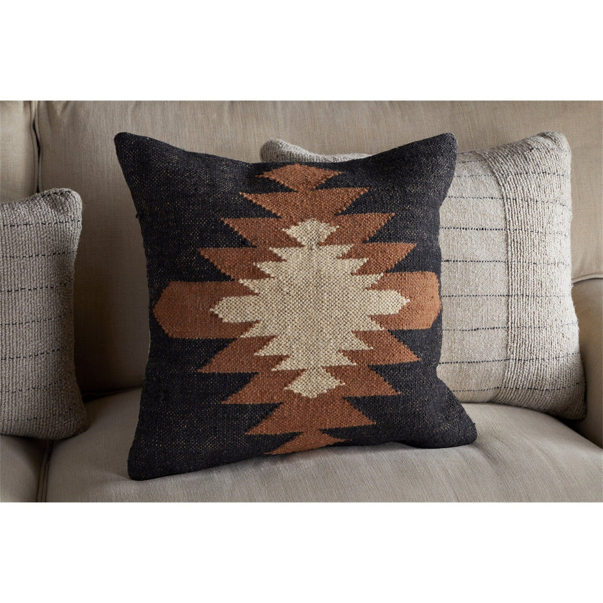 Ayyi 50 x 50cm Kilim Cushion Cover - Black & Brown