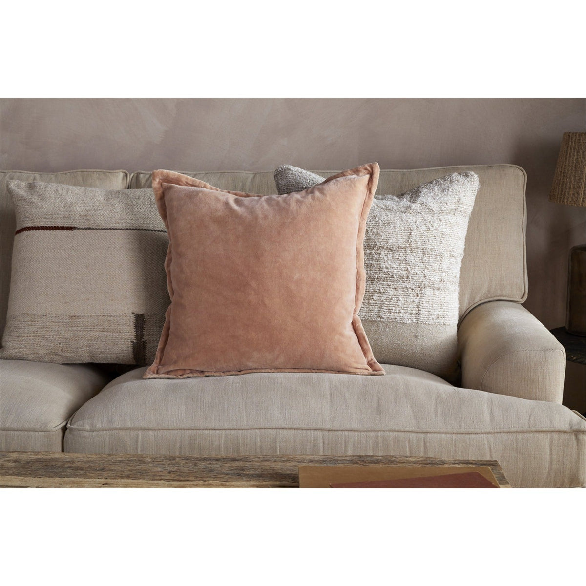 Menmai 50 x 50cm Velvet Cushion Cover - Dusty Pink
