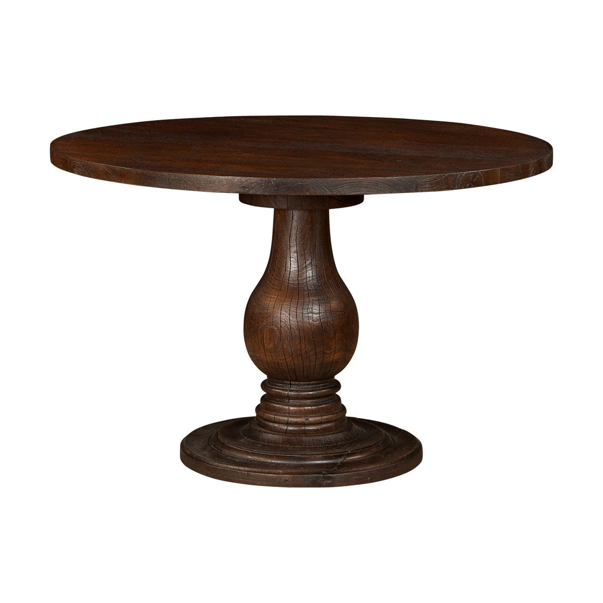 Laya Small Carved Wood Dining Table - Chocolate Brown