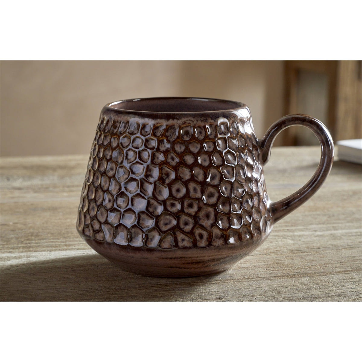 Samay Dimpled Earthenware Mug - Plum