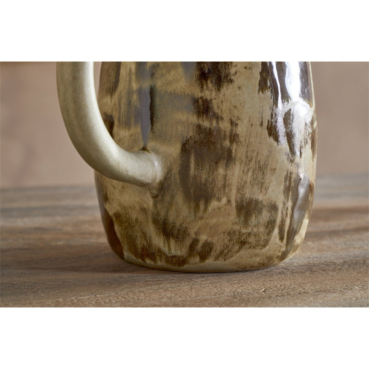 Terra Hand Painted Earthenware Jug - Khaki Green