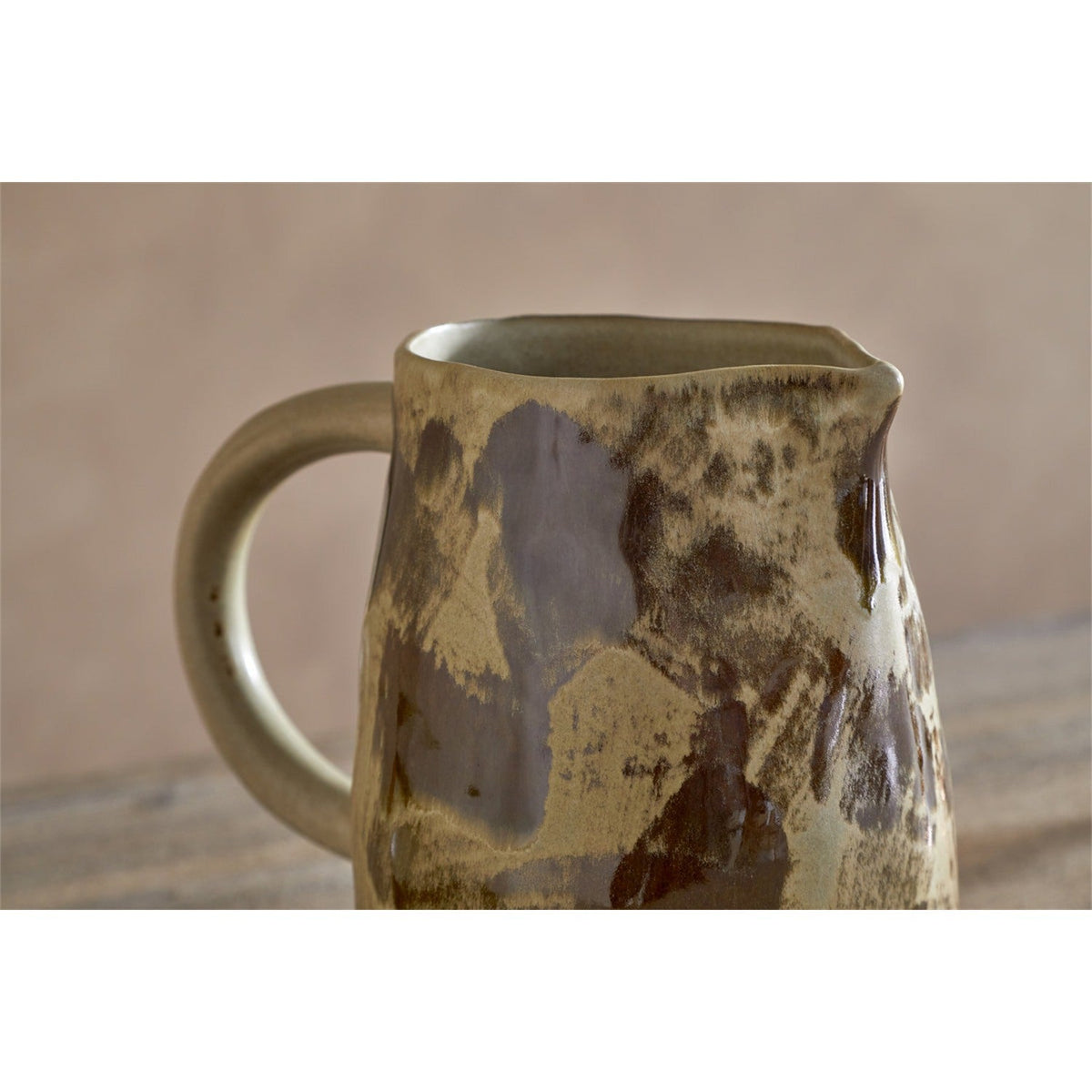 Terra Hand Painted Earthenware Jug - Khaki Green