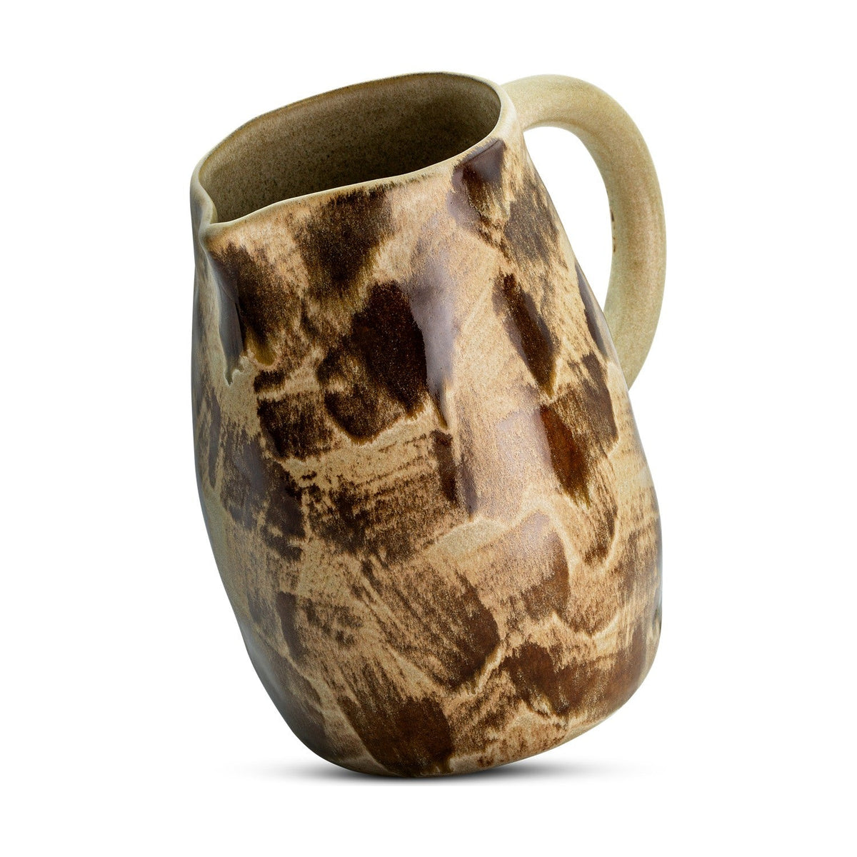 Terra Hand Painted Earthenware Jug - Khaki Green