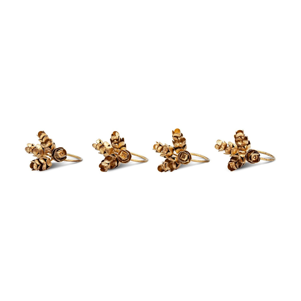 Beej Pinecone Napkin Rings - Antique Brass - Set of 4