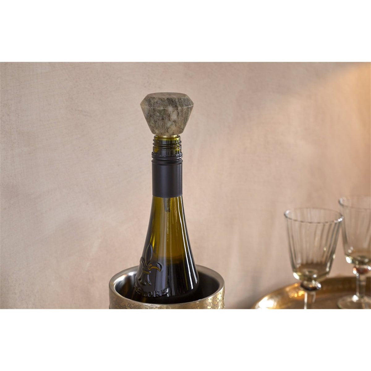 Sharaab Marble Bottle Stopper - Grey