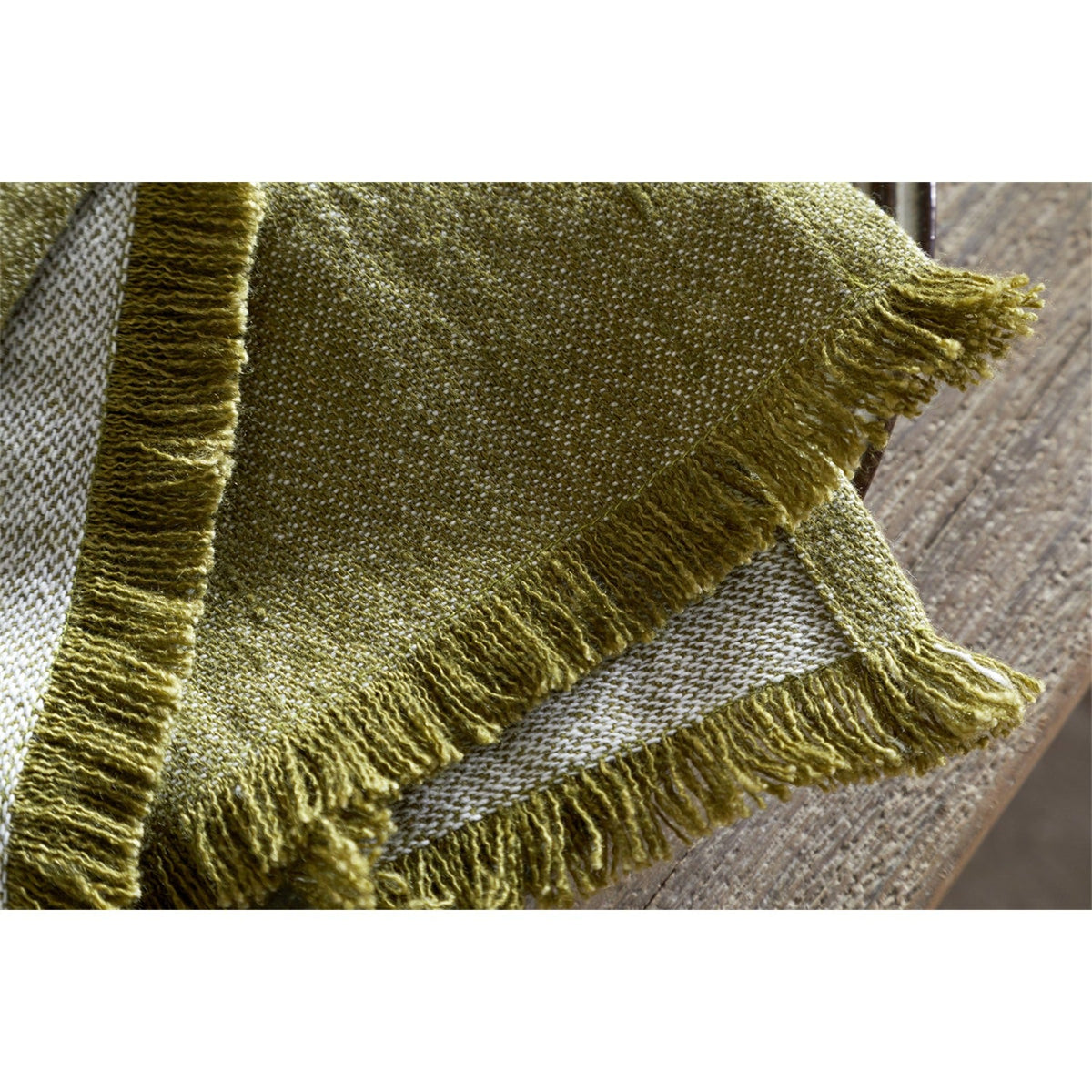 Shanta Linen & Cotton Napkins - Green - Set of 4