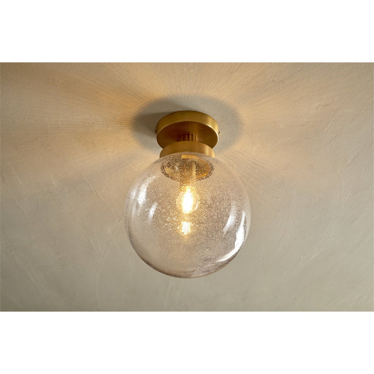 Jayeda Recycled Glass Flush Ceiling Light - Clear