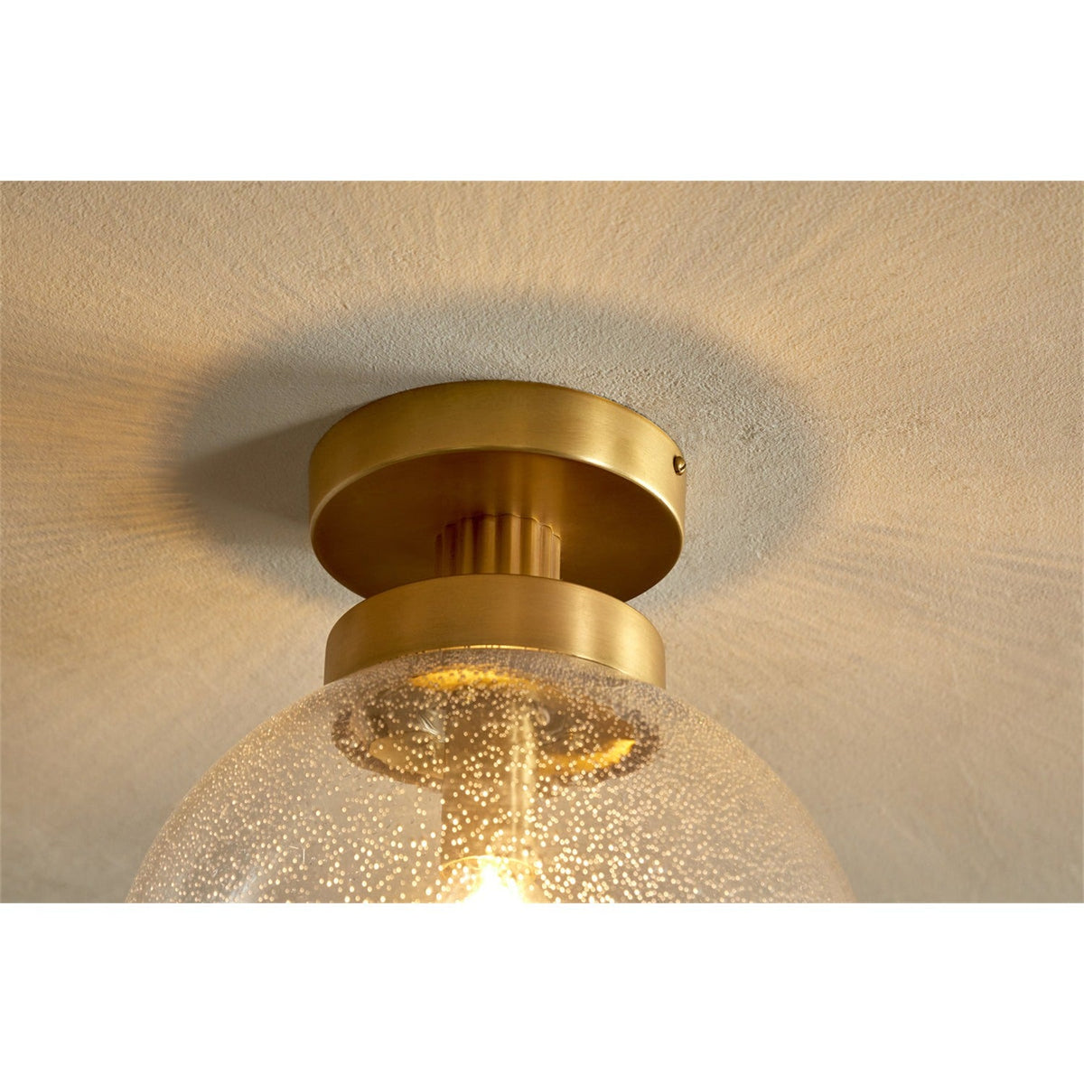 Jayeda Recycled Glass Flush Ceiling Light - Clear