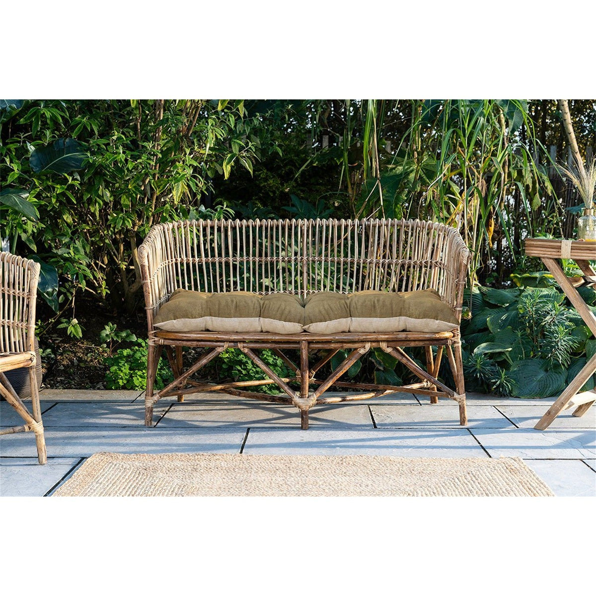 Nesari Rattan Garden Sofa - Natural