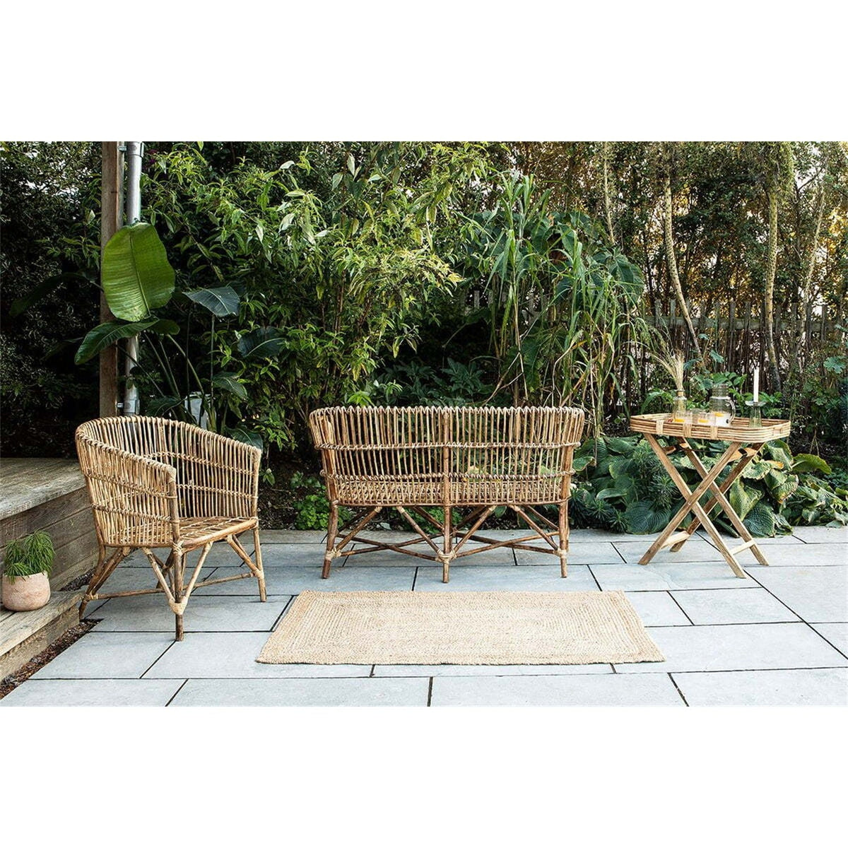 Nesari Rattan Garden Sofa - Natural