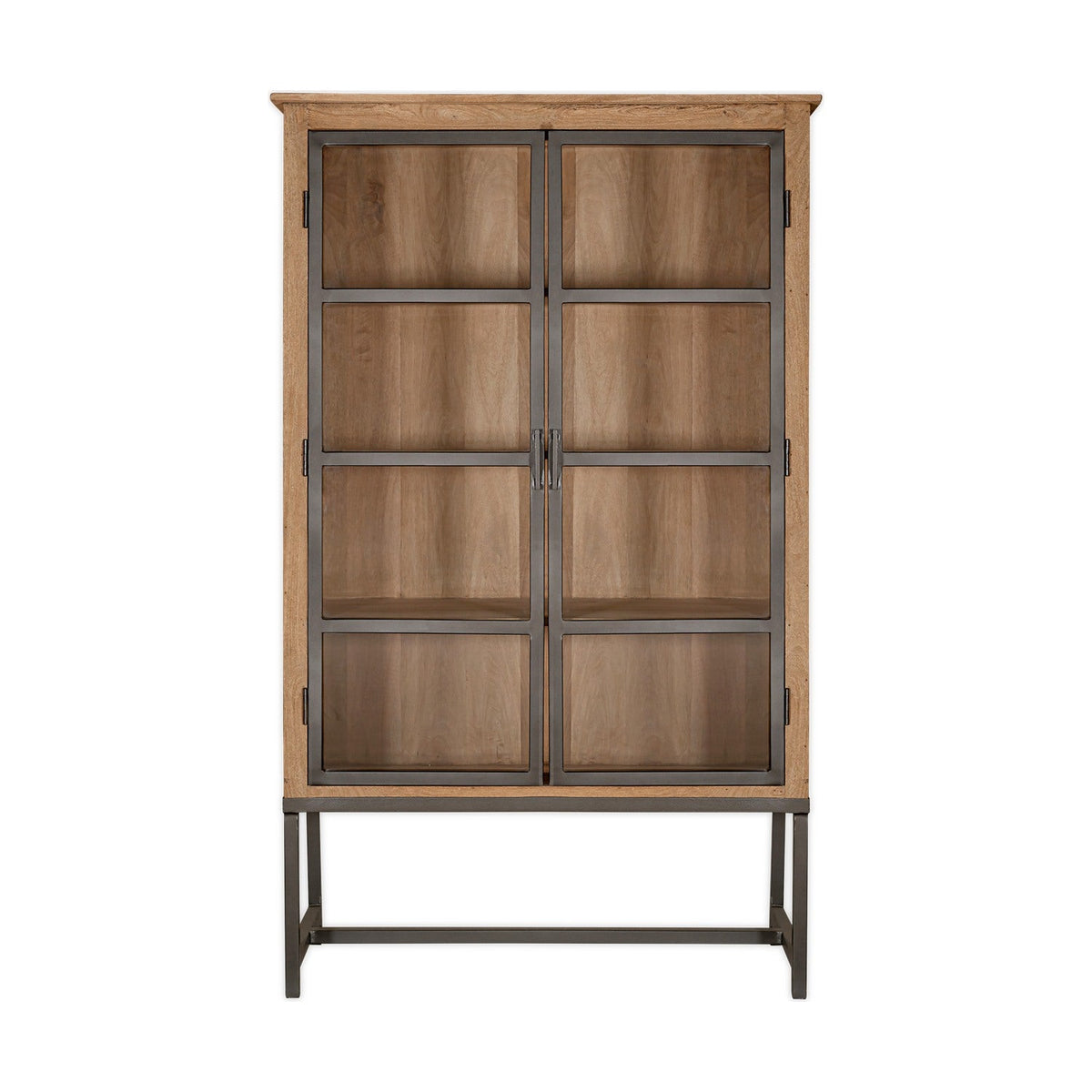 Nirvi Wood & Iron Display Cabinet - Black