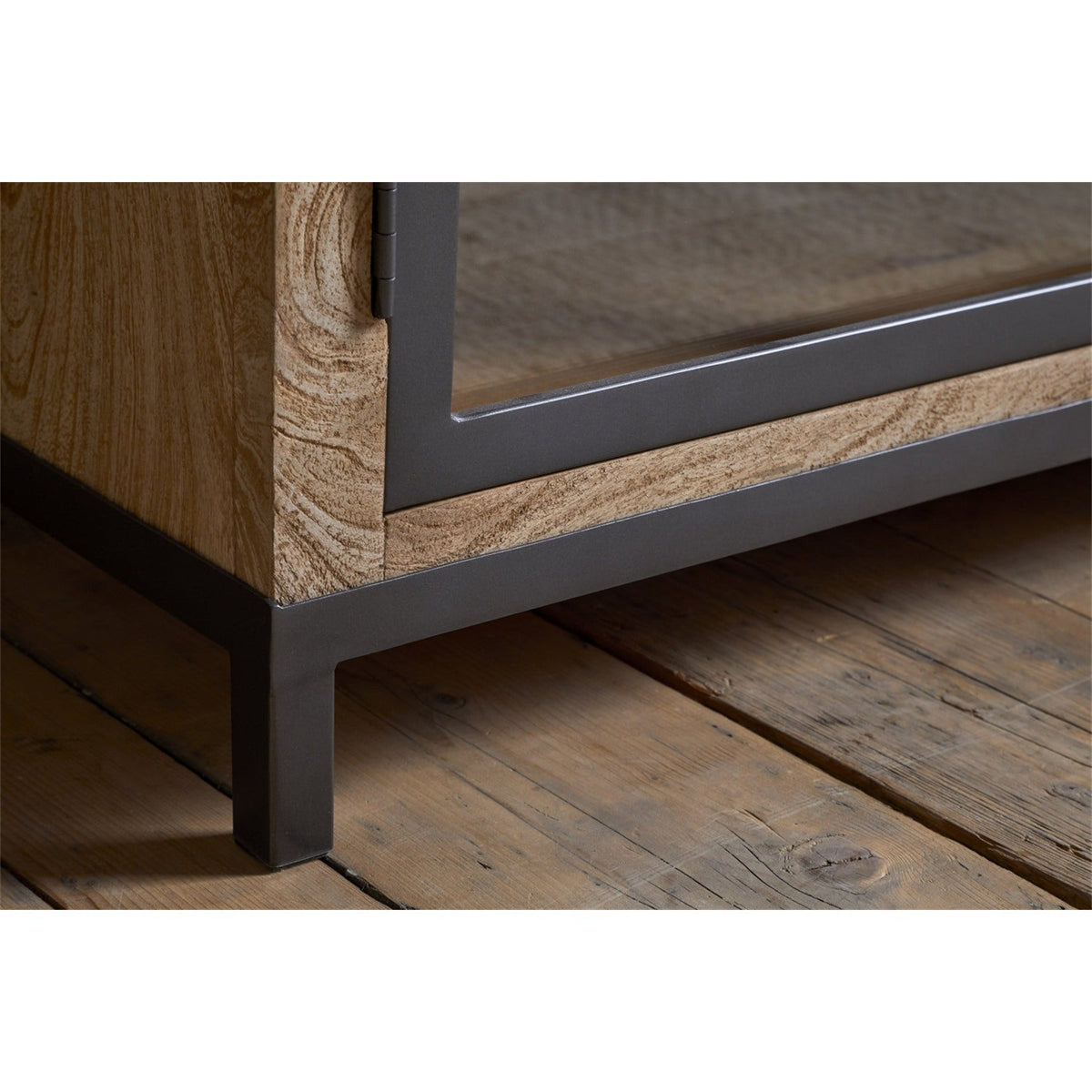 Nirvi Mango Wood & Iron Sideboard - Black