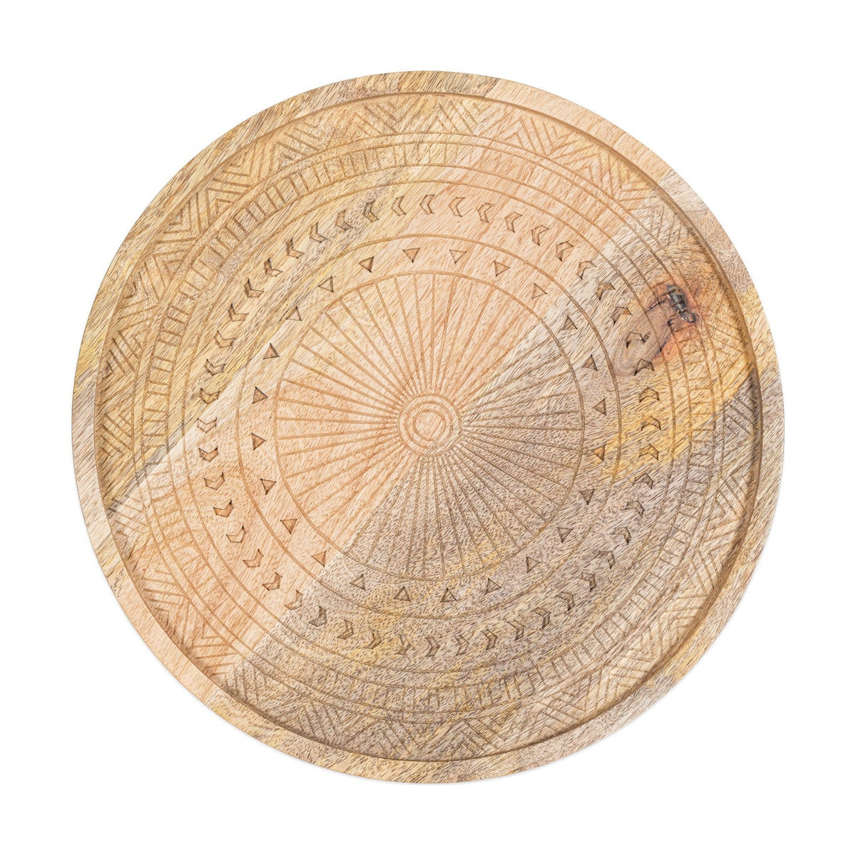 Namuna Small Etched Mango Wood Tray - Natural