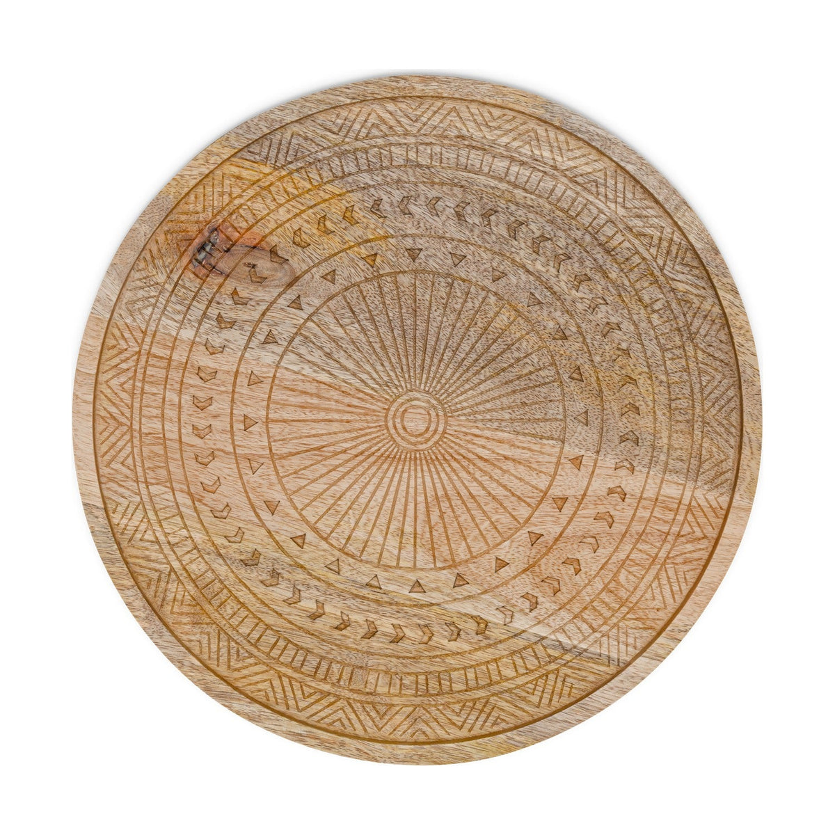 Namuna Small Etched Mango Wood Tray - Natural