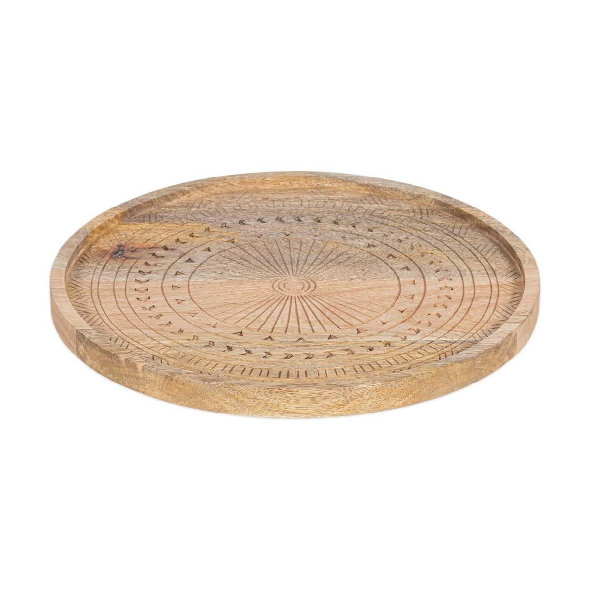 Namuna Small Etched Mango Wood Tray - Natural