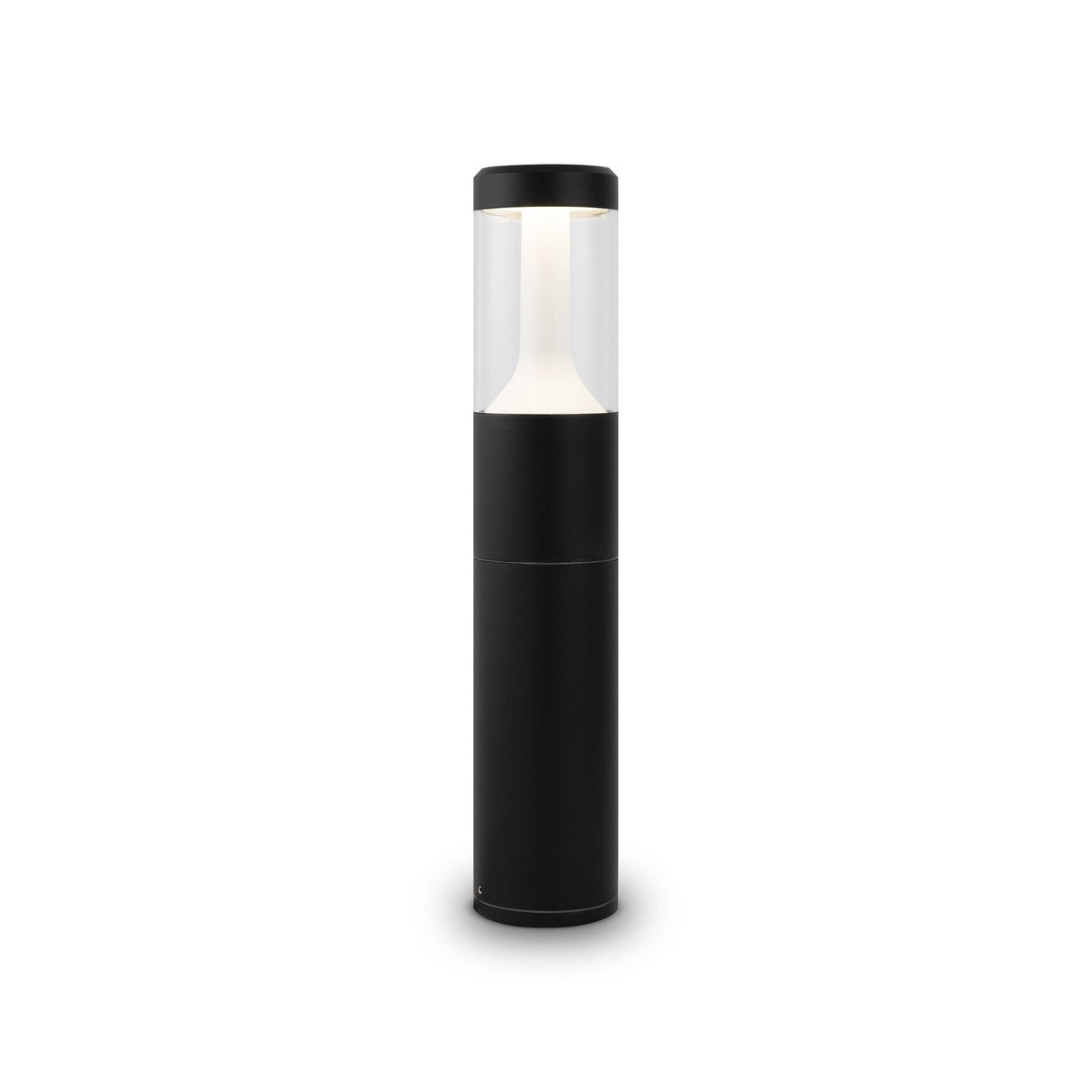 Koln LED Bollard Light in Black, compact and durable, a perfect outdoor lighting solution for modern pathways.