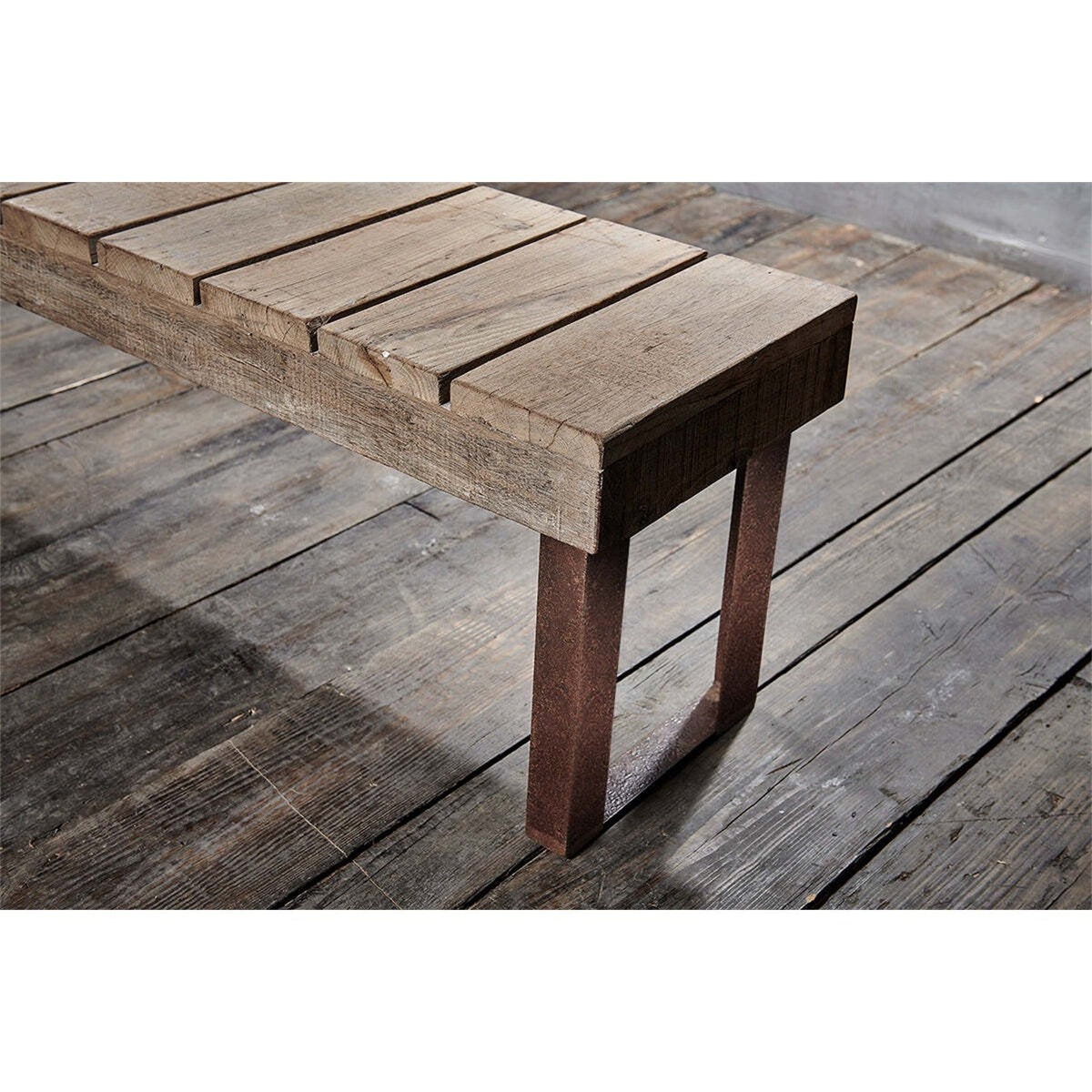 Oso Small Reclaimed Wood & Iron Garden Bench