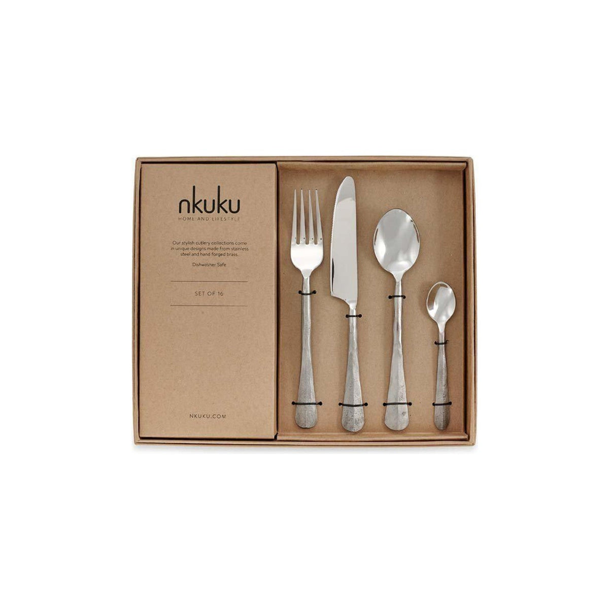 Osko Cutlery Set - Brushed Silver - Set of 16