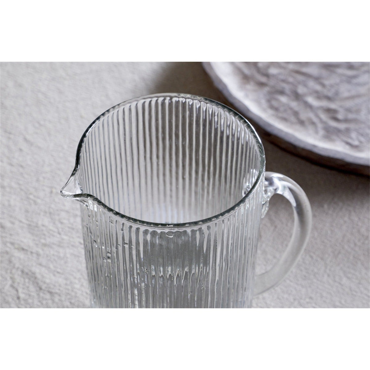 Otuba Ribbed Glass Jug - Clear