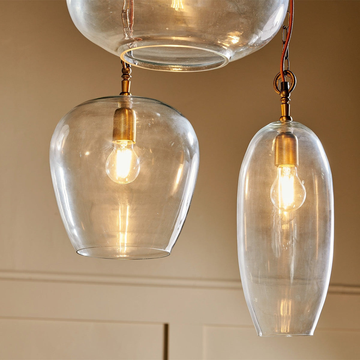 Otoro 3 Light Glass Cluster Pendant Light - Clear