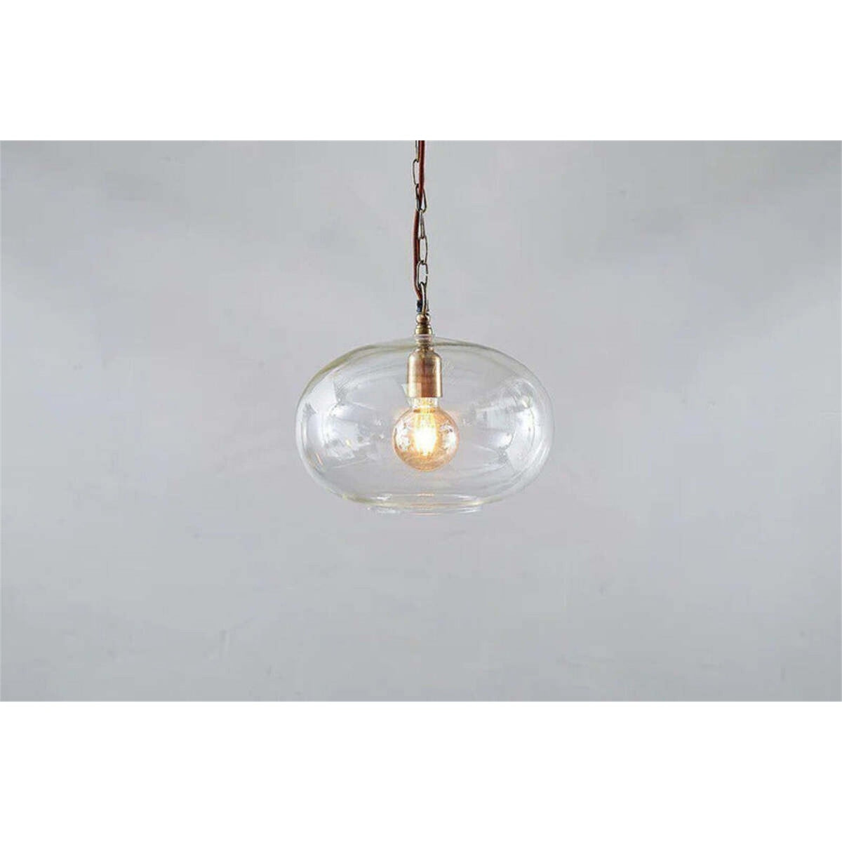 Otoro Small Round Recycled Glass Pendant Light - Clear