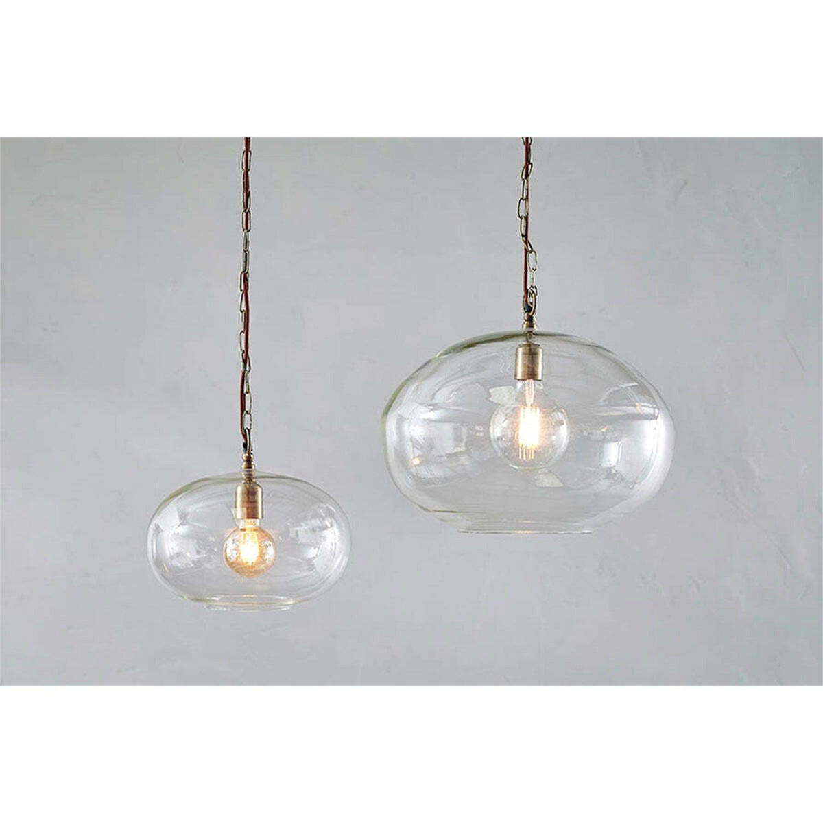 Otoro Small Round Recycled Glass Pendant Light - Clear