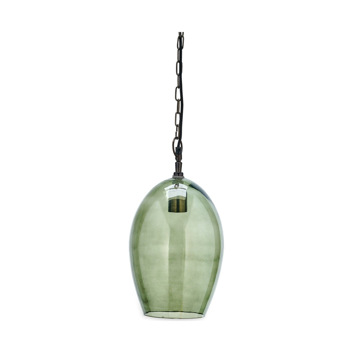 Otoro Large Oval Recycled Glass Pendant Light - Green