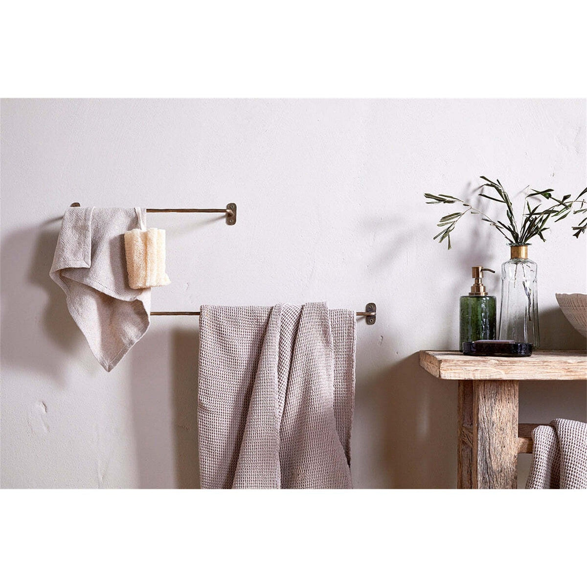 Olani Large Bathroom Hanging Rail - Antique Brass