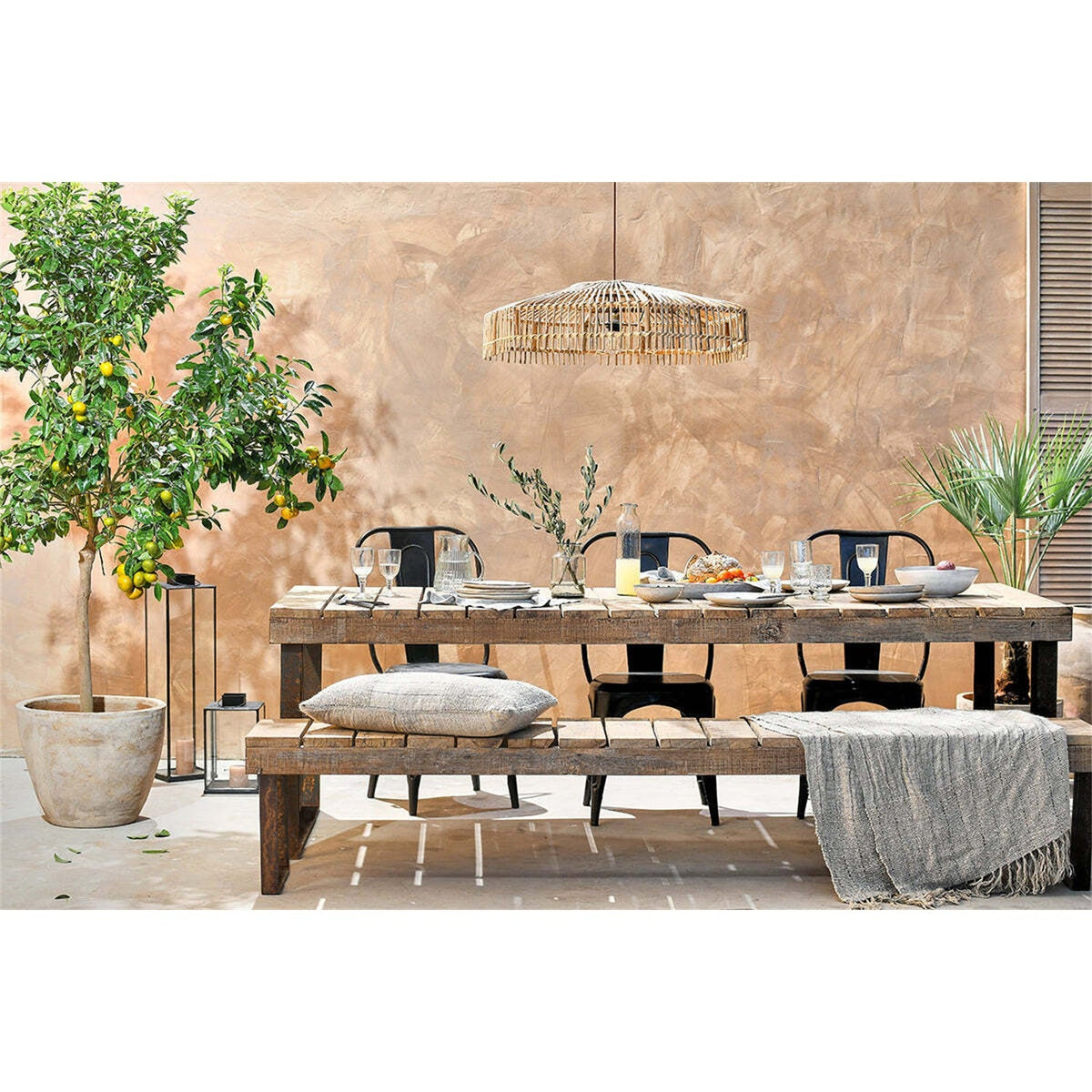 Oso Small Reclaimed Wood & Iron Garden Table