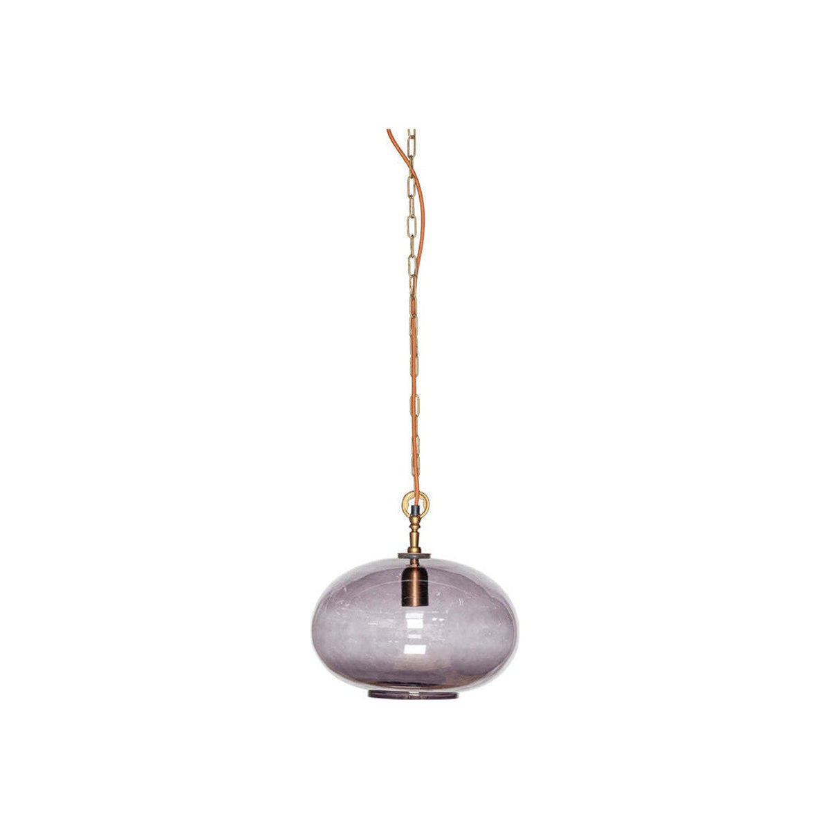 Otoro Small Round Recycled Glass Pendant Light - Smoke
