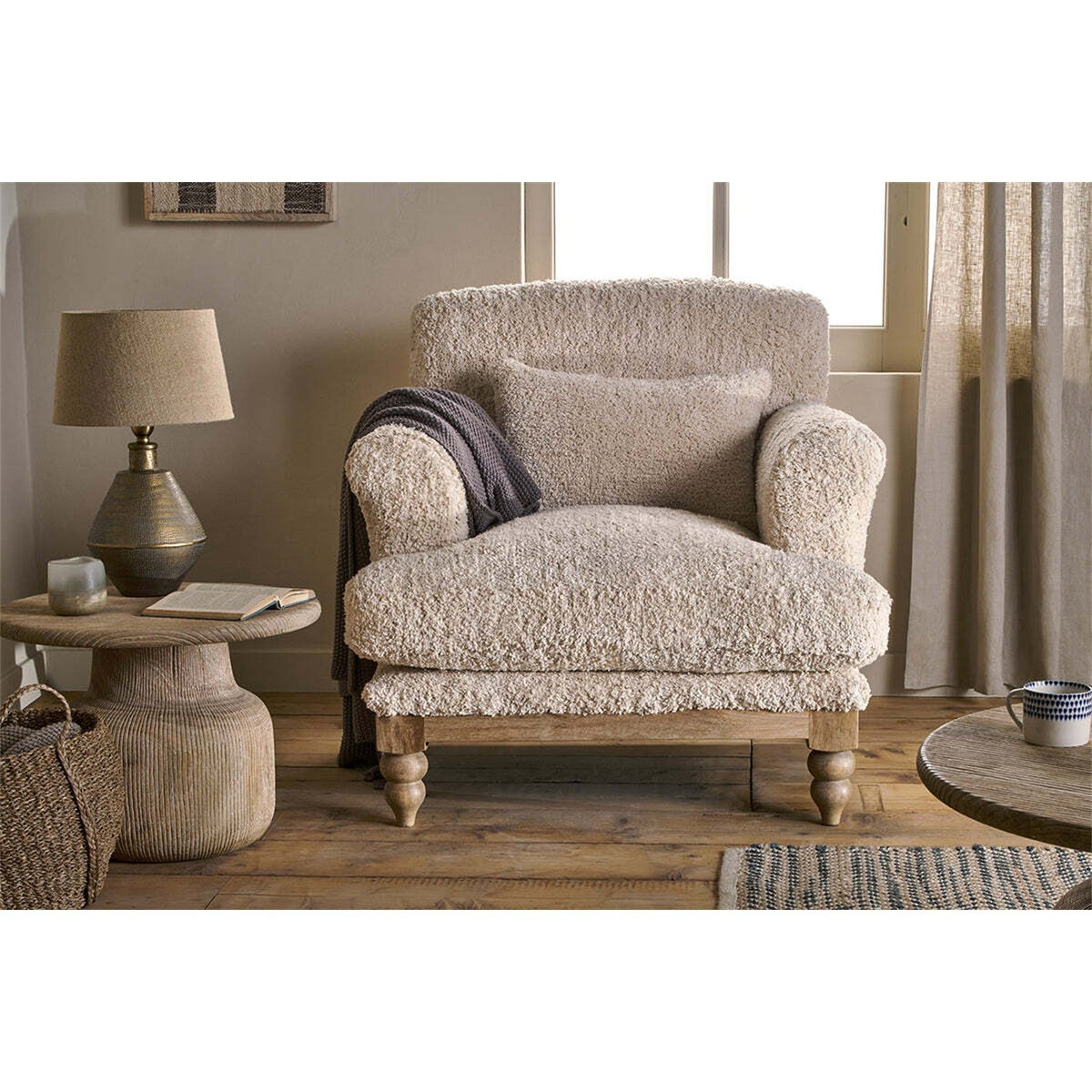 Otas Teddy Cotton Armchair - Off White
