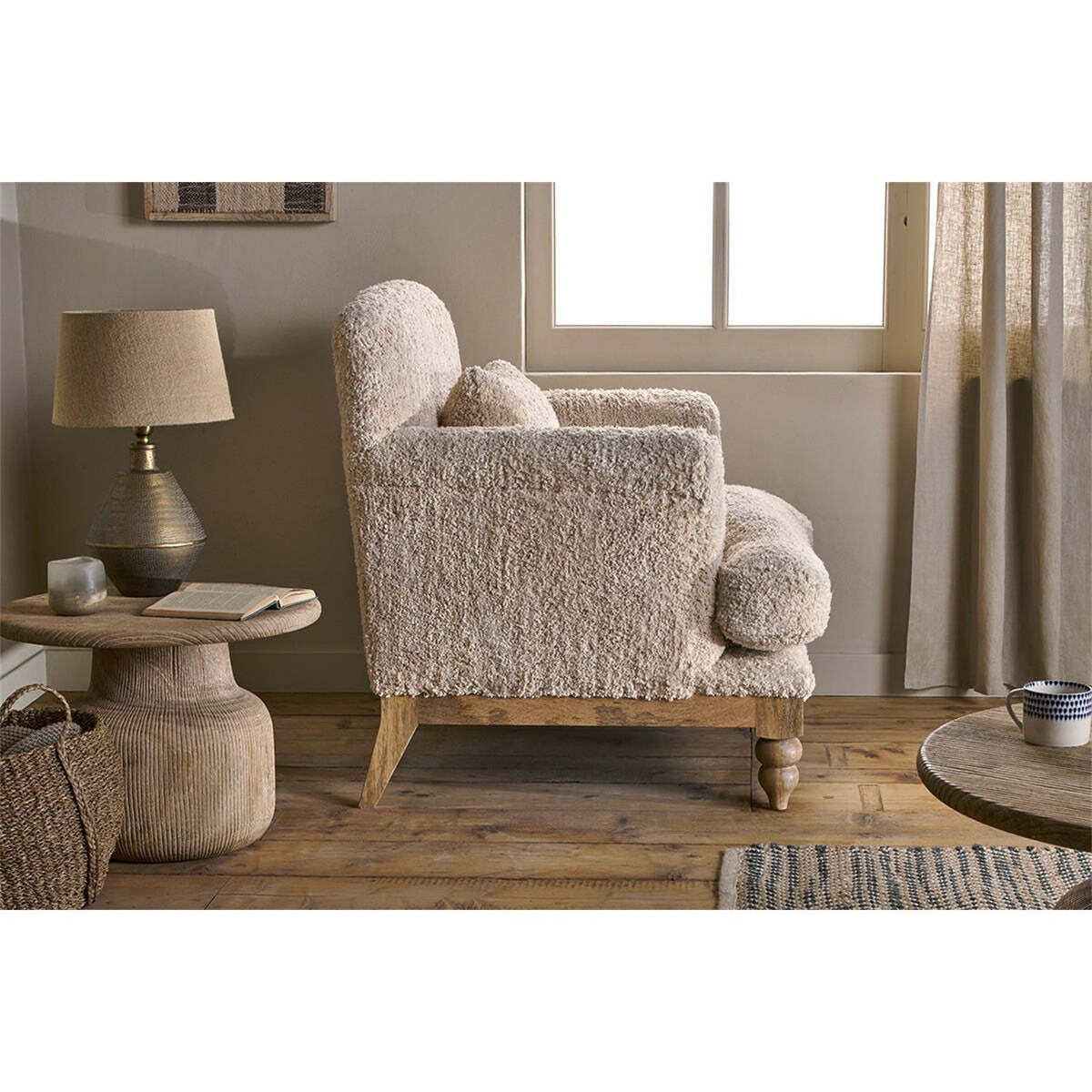 Otas Teddy Cotton Armchair - Off White