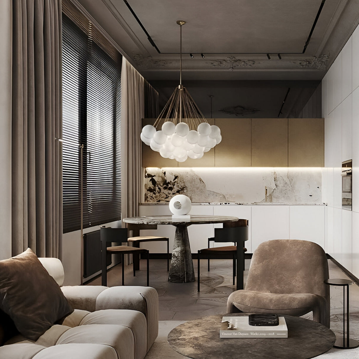 Orb 37 Light Cluster Suspension - Gold