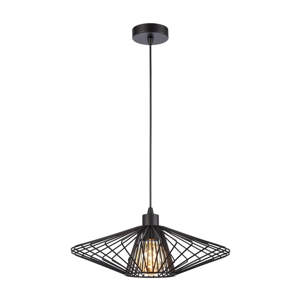 Thatch pendant light in black finish