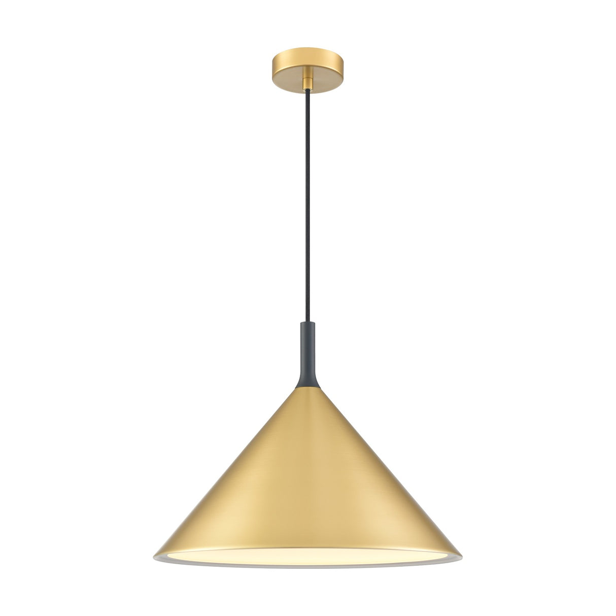 Joy pendant light in satin brass finish