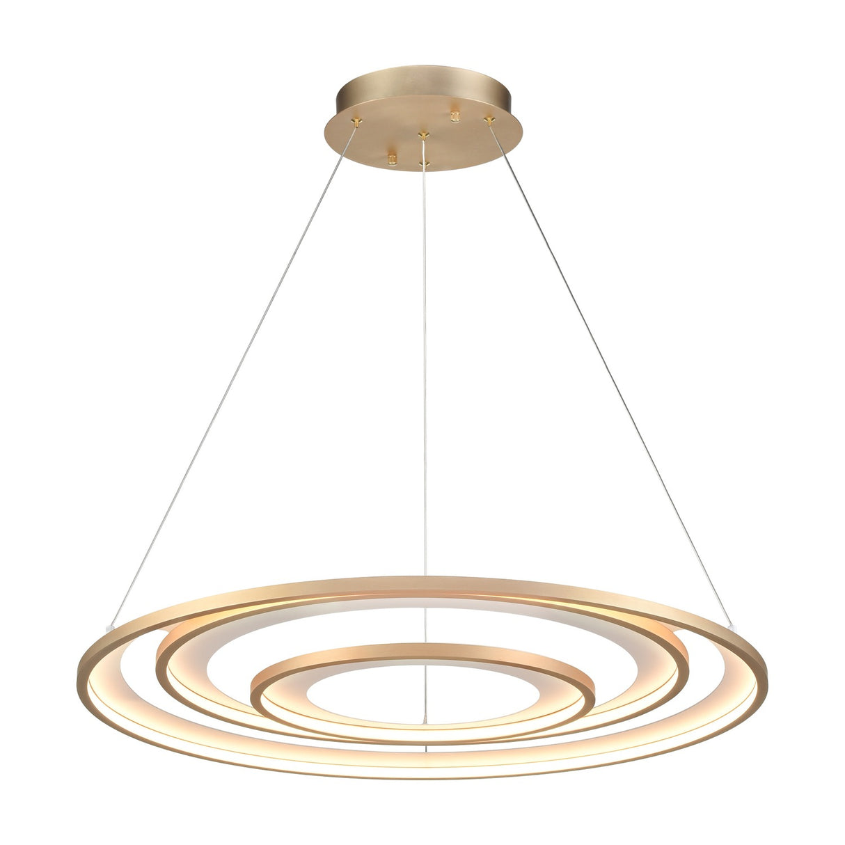 Halo pendant light in gold finish