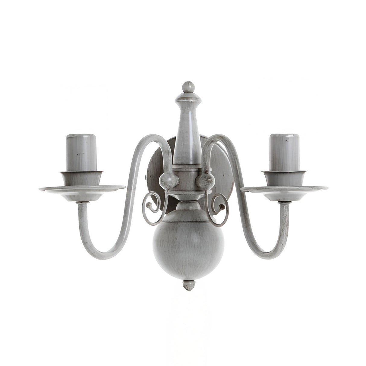 Bonelle 2 Light Hand Painted Wall Light - Grey