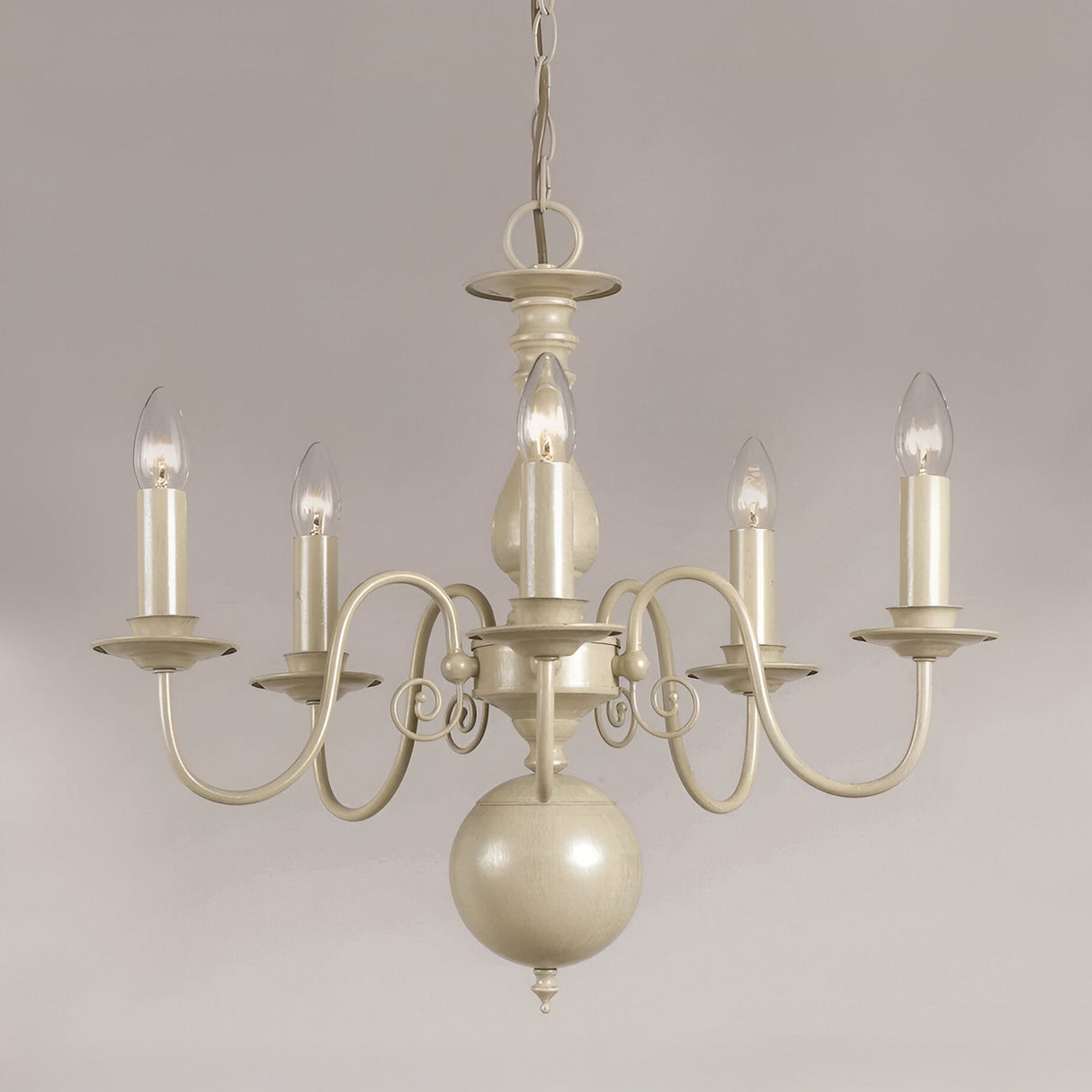 Bonelle 6 Light Hand Painted Chandelier - Cream