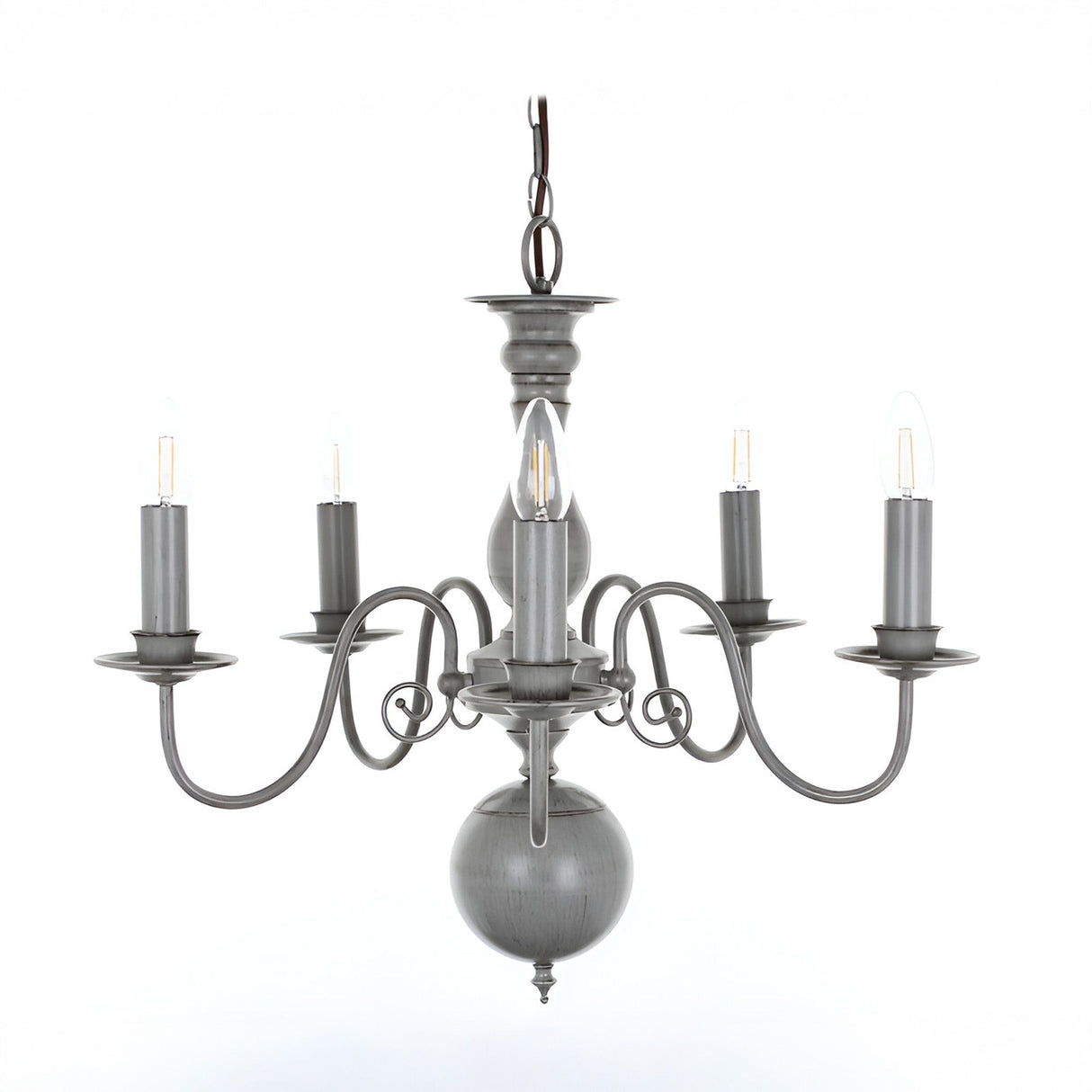 Bonelle 5 Light Hand Painted Chandelier - Grey