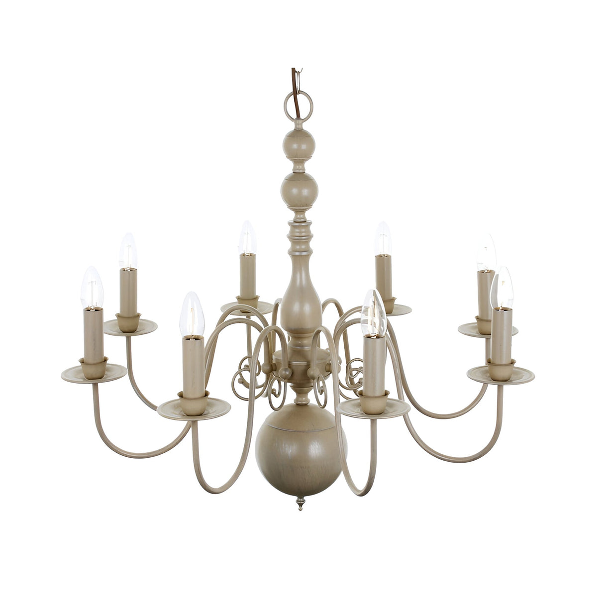 Bonelle 8 Light Hand Painted Chandelier - Cream