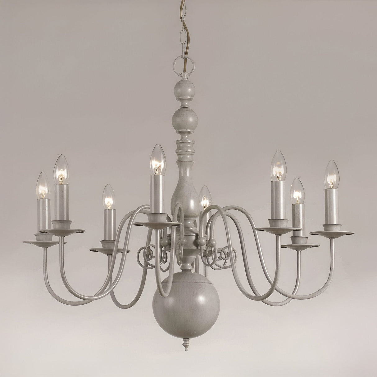 Bonelle 8 Light Hand Painted Chandelier - Grey