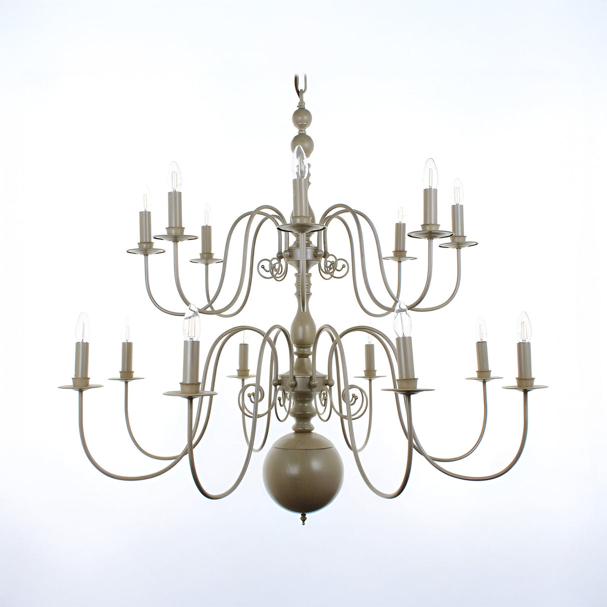 Bonelle 16 Light Hand Painted Chandelier - Cream