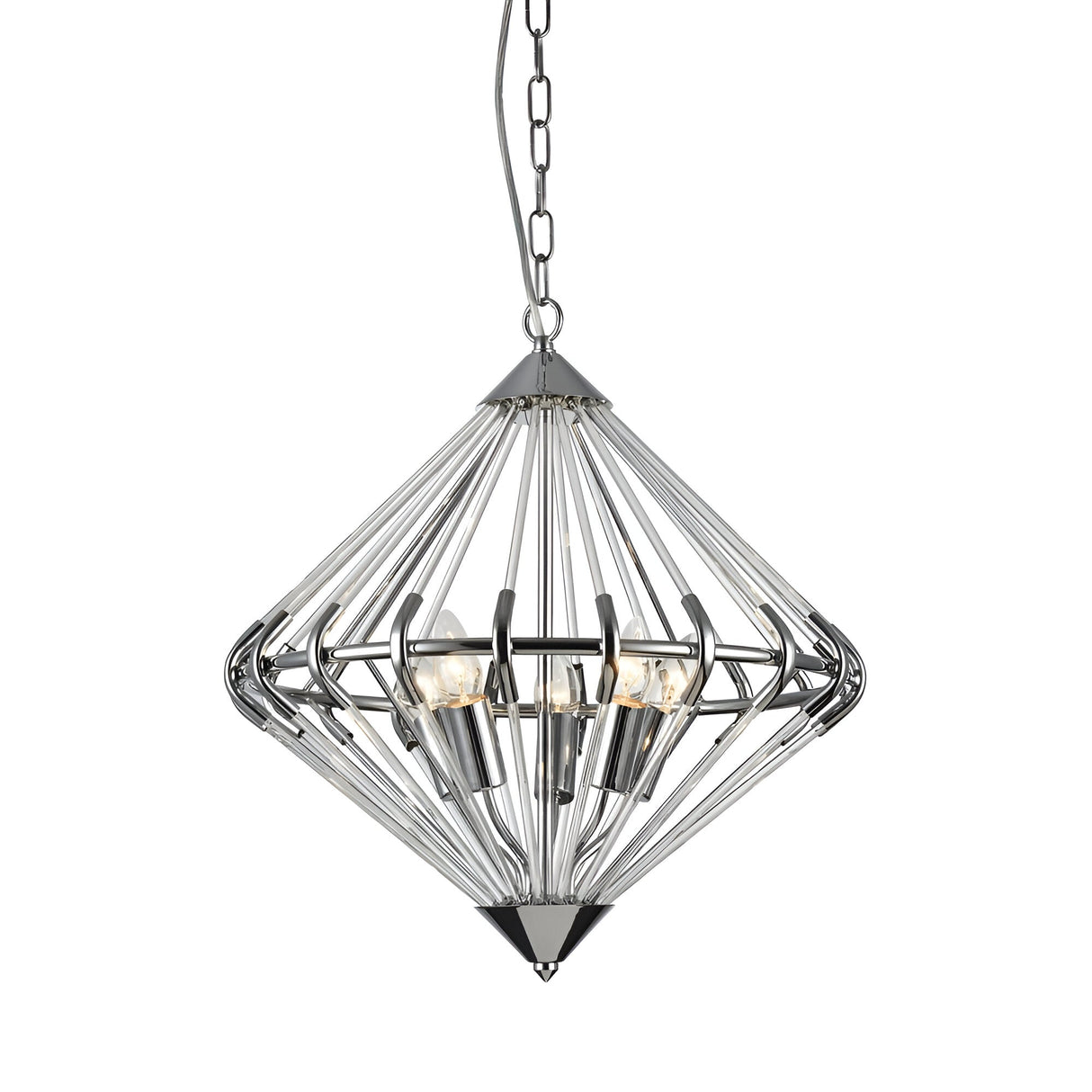 Gessan 5 Light Chandelier/Flush Ceiling Light - Chrome