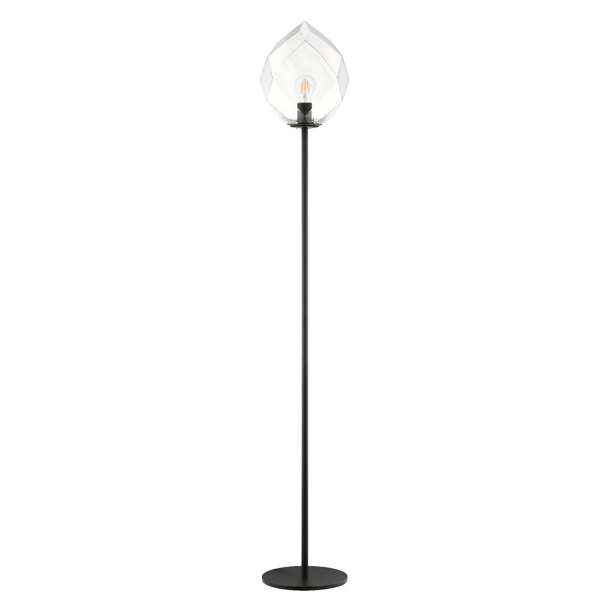 Aura 1 Light Clear Glass Floor Lamp - Clear