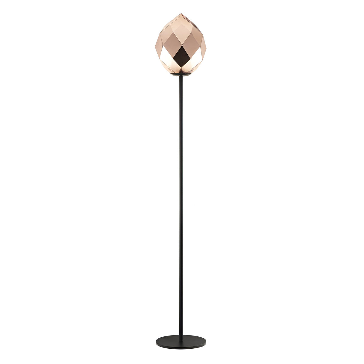 Aura 1 Light Gold Glass Floor Lamp - Gold