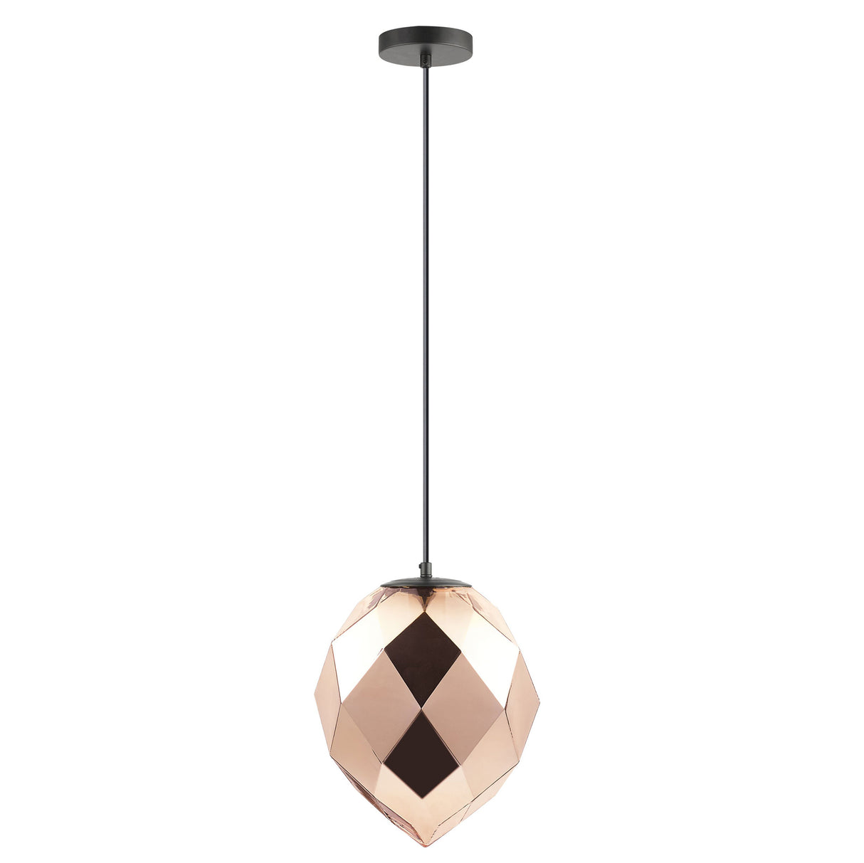 Aura 1 Light Gold Glass Pendant Light - Gold