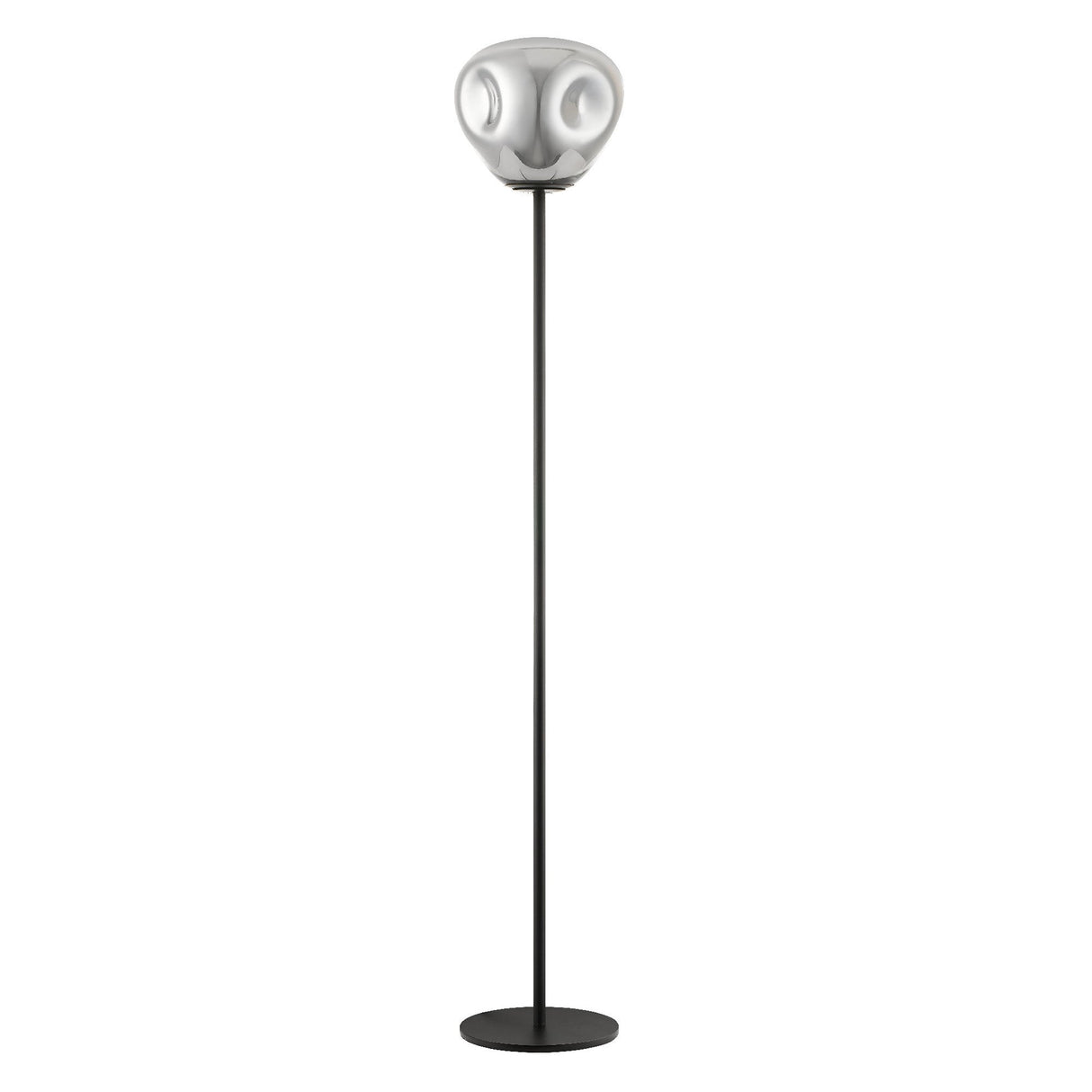 Luxa 1 Light Glass Floor Lamp - Chrome/Black