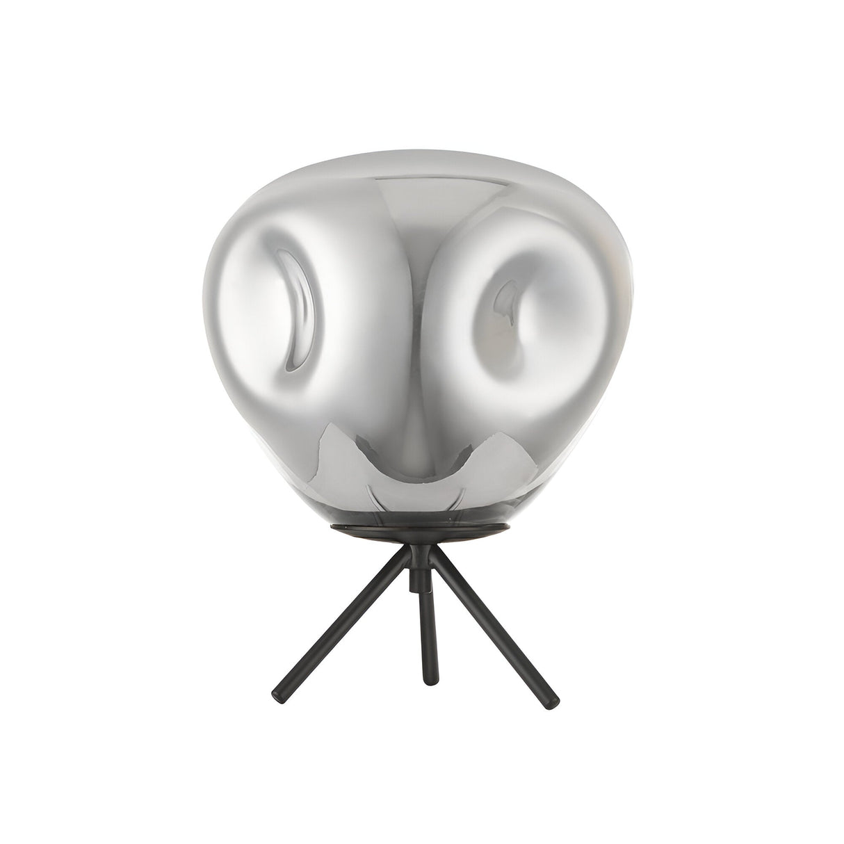 Luxa 1 Light Glass Table Lamp - Chrome/Black