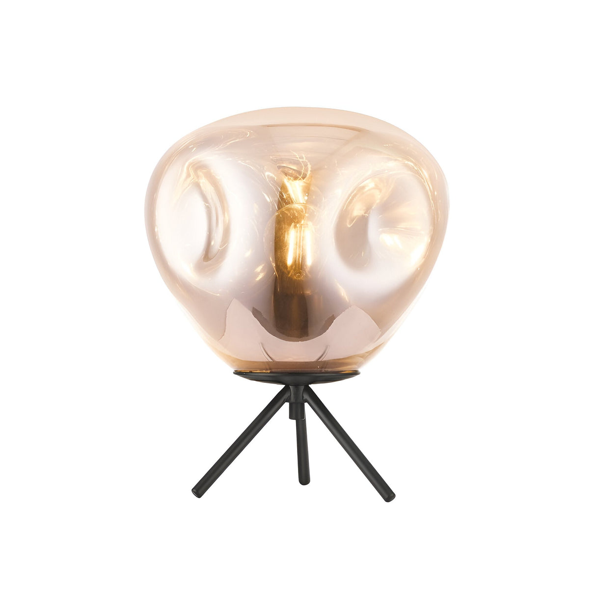 Luxa 1 Light Glass Table Lamp - Gold/Black
